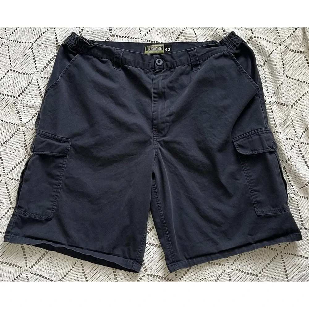 JH Design Outdoors Blue Cargo Shorts Men's 42 Utility 100% Cotton Casual Pockets